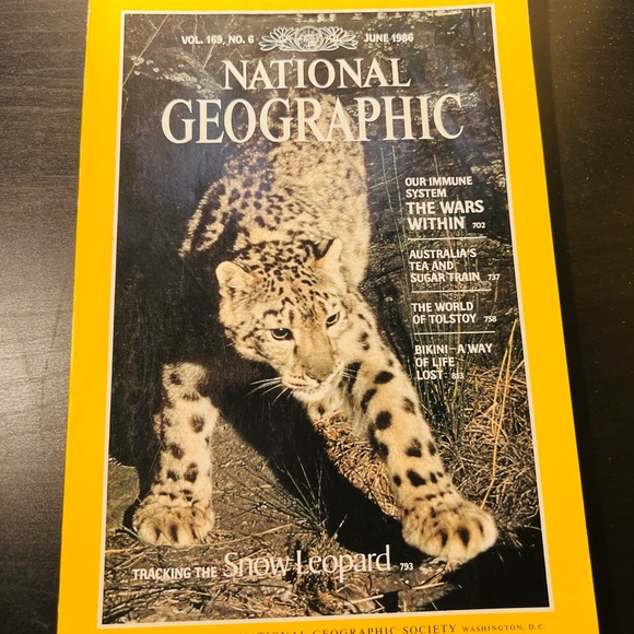 National Geographic Tracking the Snow Leopard June 1986 Vol. 169, NO. 6 - Picture 1 of 2